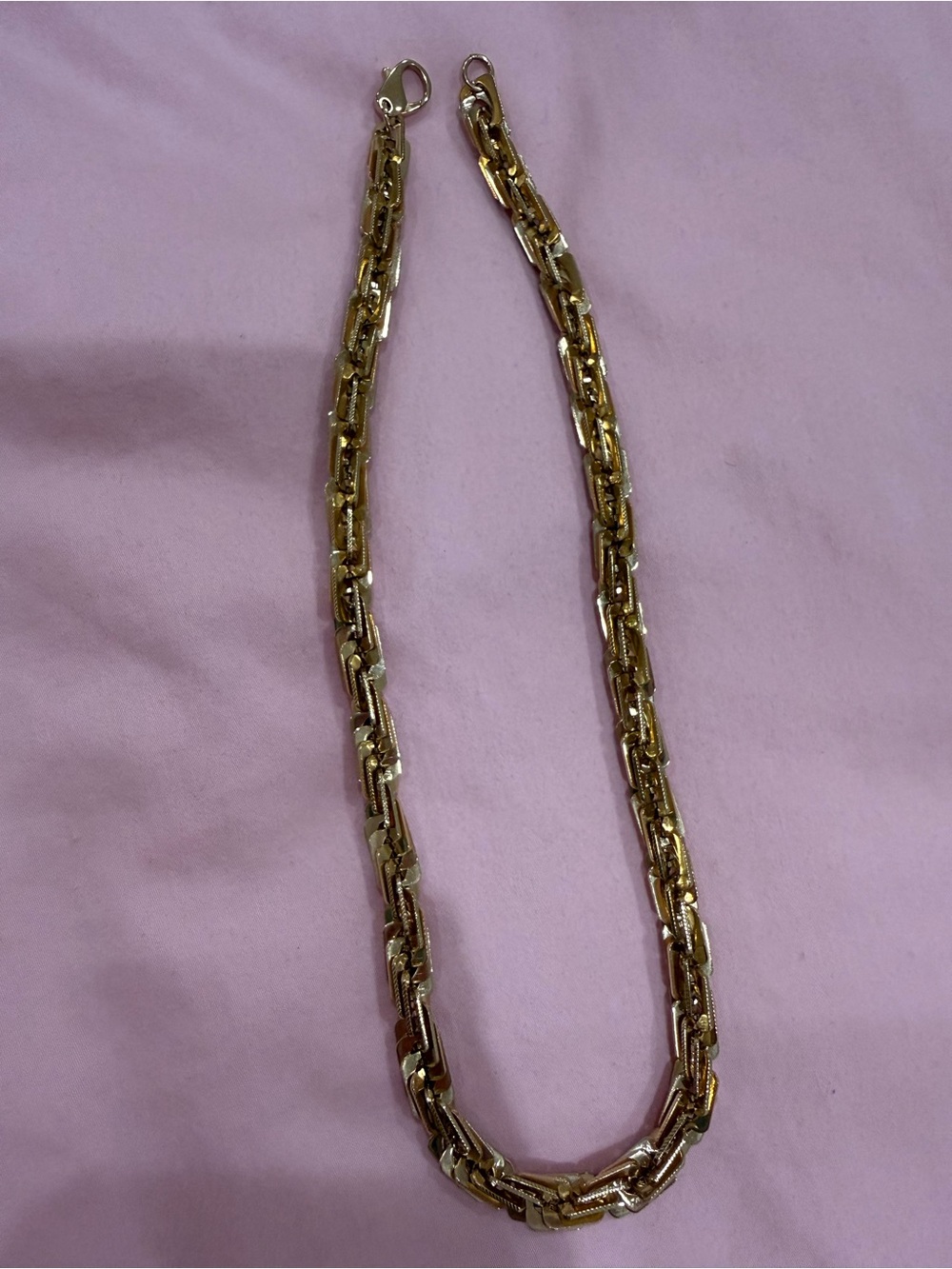 Rare Unique Gold Thick Chunky Link Necklace